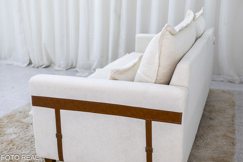 Sofá 3 lugares 2215 2.08m Boucle Bege 296 - Imagem 5