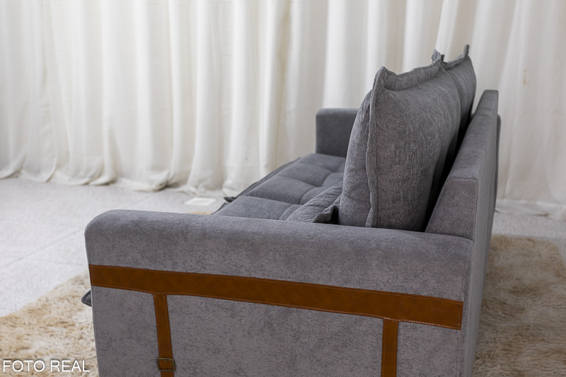 Sofá 3 lugares 2215 2.08m Boucle Cinza 294 - Imagem 6