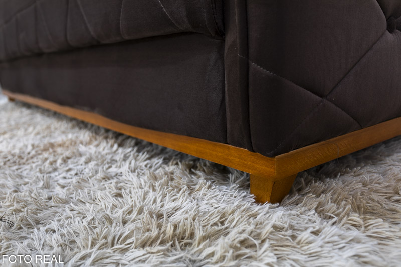 Sofá 3 lugares Vican Larg. 2.00m Veludo Marrom 5004 Molas Bonnel - Imagem 8