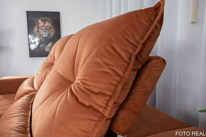 Sofá Retrátil Reclinável Belize 2.10m Veludo Terracota A33 - Imagem 5
