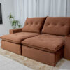 Sofá Retrátil Reclinável Hug 2.50m Espuma D33 Soft Veludo Cobre K087