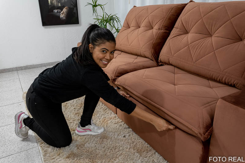 Sofá Retrátil Reclinável Hug 2.50m Espuma D33 Soft Veludo Cobre K087 - Imagem 8