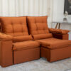 Sofá Retrátil Reclinável Madri 2.00m Veludo Terracota 24 - D28 Soft