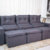 Sofá Retrátil Reclinável New Carol 2.60m Cinza 12