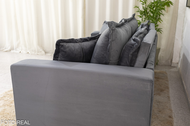 Sofá Retrátil Reclinável e Sofá Cama Rubi 2.20m Veludo Cinza 20 - Imagem 13