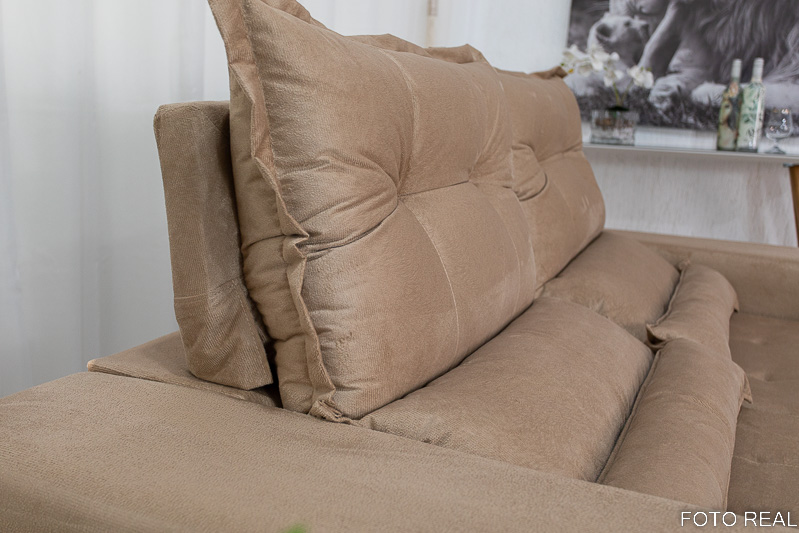 Sofá Retrátil e Reclinável New Carol 1.90m Bege 10 - Imagem 6