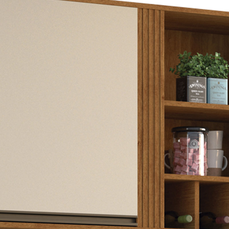 Armário Aéreo Cozinha Pérola Larg. 1.20m Cinamomo/Off White Sallêto - Imagem 3