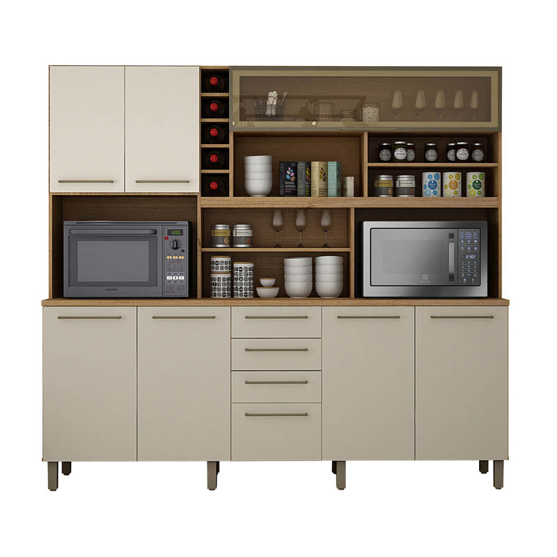 Armário de Cozinha Maranella Cinamomo/Off White Valdemoveis - Imagem 4