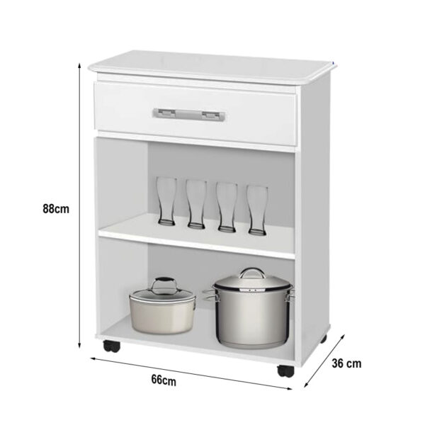 Alternative view of Balcão para Cozinha Napoli Branco Passe bem