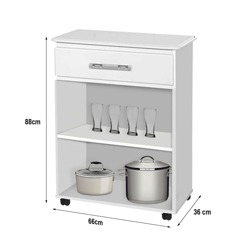 Balcão para Cozinha Napoli Branco Passe bem - Imagem 2