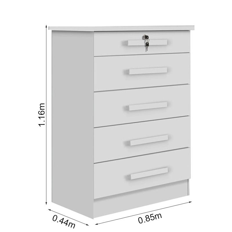 Cômoda com 5 Gavetas Ipanema Branco D Doro - Imagem 2