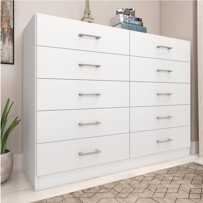 Cômoda 10 Gavetas Caribe Branco – CO802- Fellicci