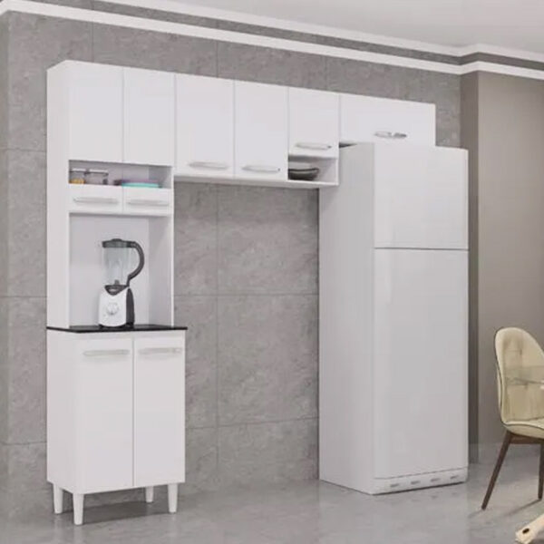 Cozinha Compacta 8 Portas Isadora Larg. 2.02m Branco Poquema