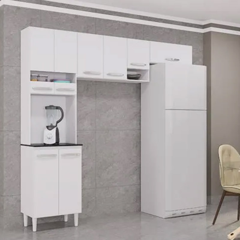 Cozinha Compacta 8 Portas Isadora Larg. 2.02m Branco Poquema