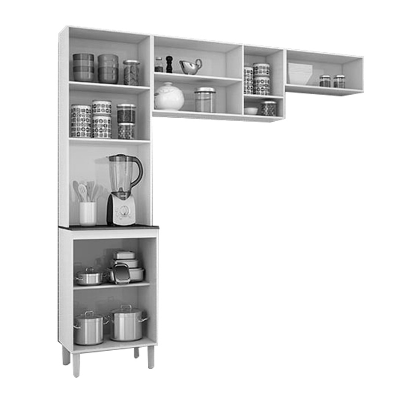 Cozinha Compacta 8 Portas Isadora Larg. 2.02m Branco Poquema - Imagem 3