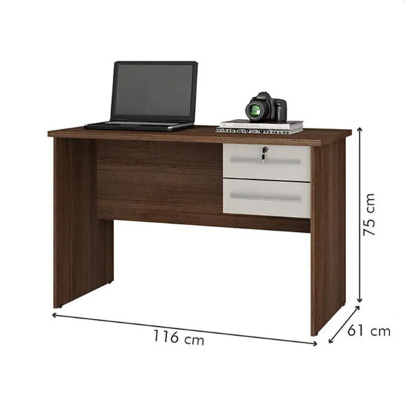 Alternative view of Escrivaninha Byte Chocolate/Off White Valdemóveis