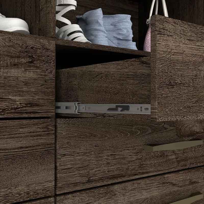 Roupeiro Chicago 3 Portas Larg. 1.99m c/Espelho Cumaru Rústico Tcil - Imagem 4