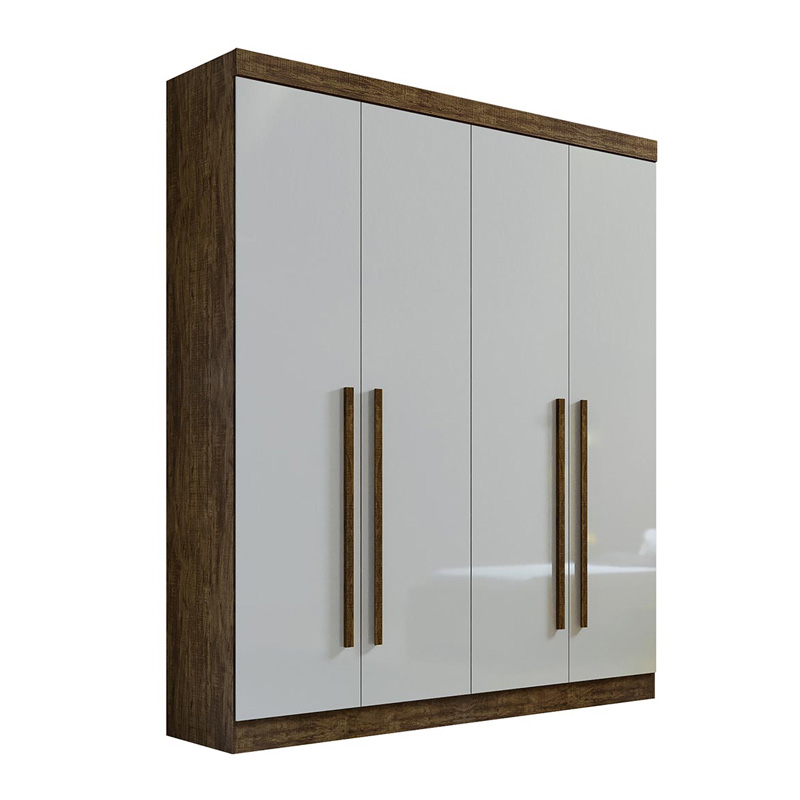 Roupeiro Da Vinci Plus 4 Portas 3 Gavetas Ypê/Off 100% MDF Larg. 1.85m D Doro - Imagem 2
