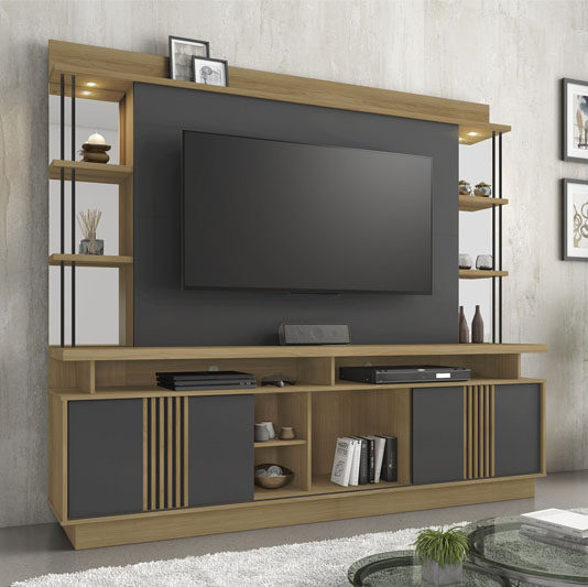 Home Esplendor para TV até 65 Polegadas Noronha/Grafite JCM