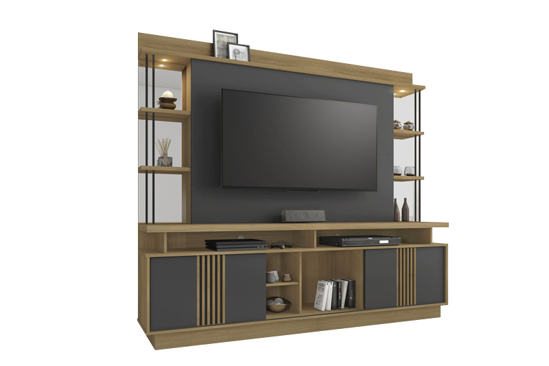 Home Esplendor para TV até 65 Polegadas Noronha/Grafite JCM - Imagem 3