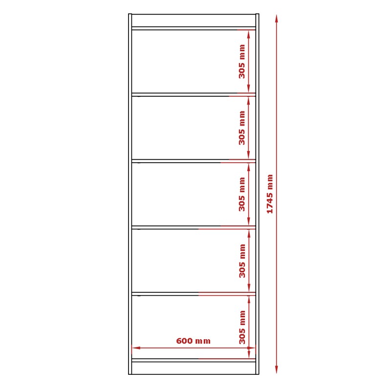 Livreiro Encanto Larg. 0.63m Preto/Cinamomo - Imagem 3