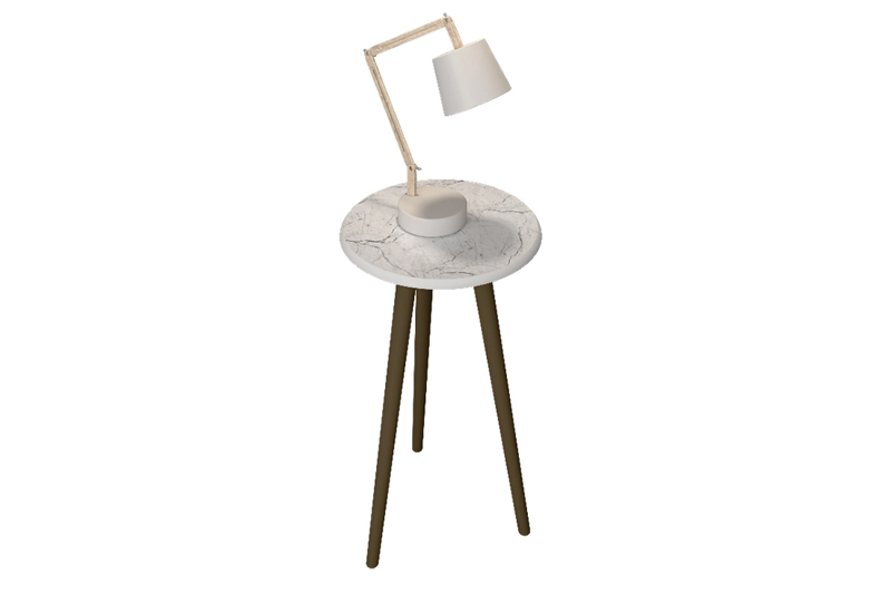 Mesa de Apoio Brilhante Carrara Branco - Imagem 4