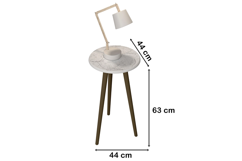 Mesa de Apoio Brilhante Carrara Branco - Imagem 2