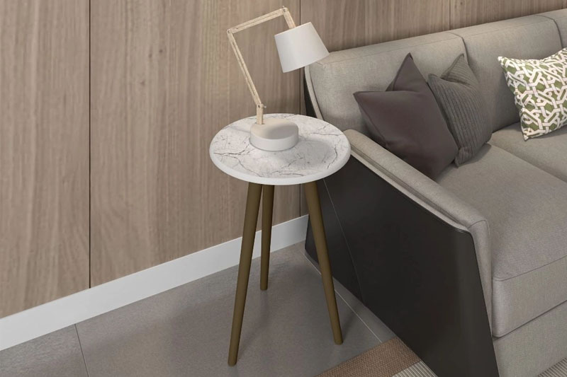 Mesa de Apoio Brilhante Carrara Branco