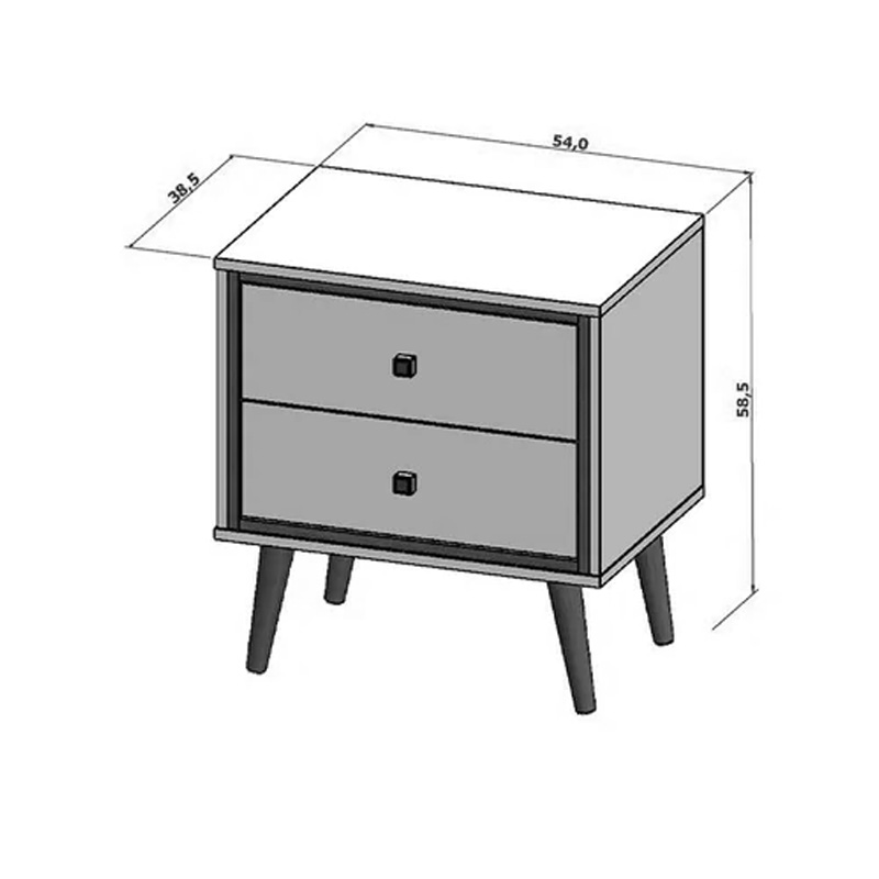 Mesa de Cabeceira Ipanema Preto/Naturalle Bechara - Imagem 2