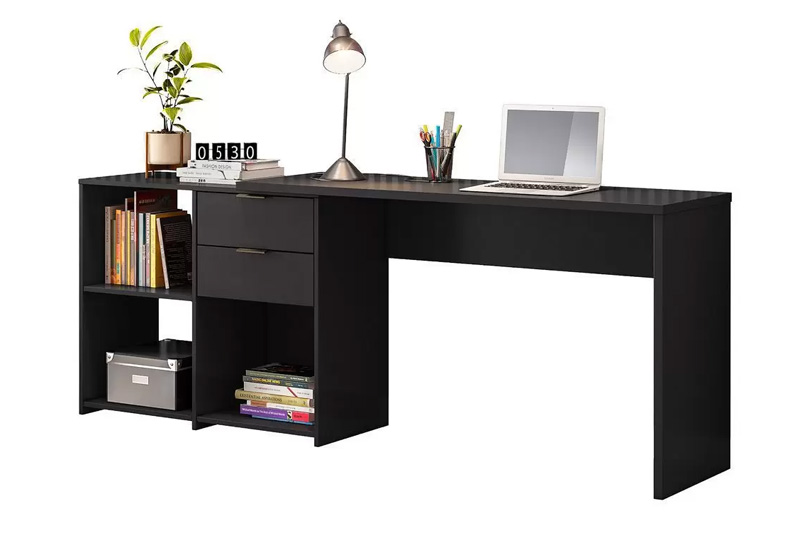 Mesa Office NT 2060 Com 2 Gavetas Preto Notável - Imagem 3