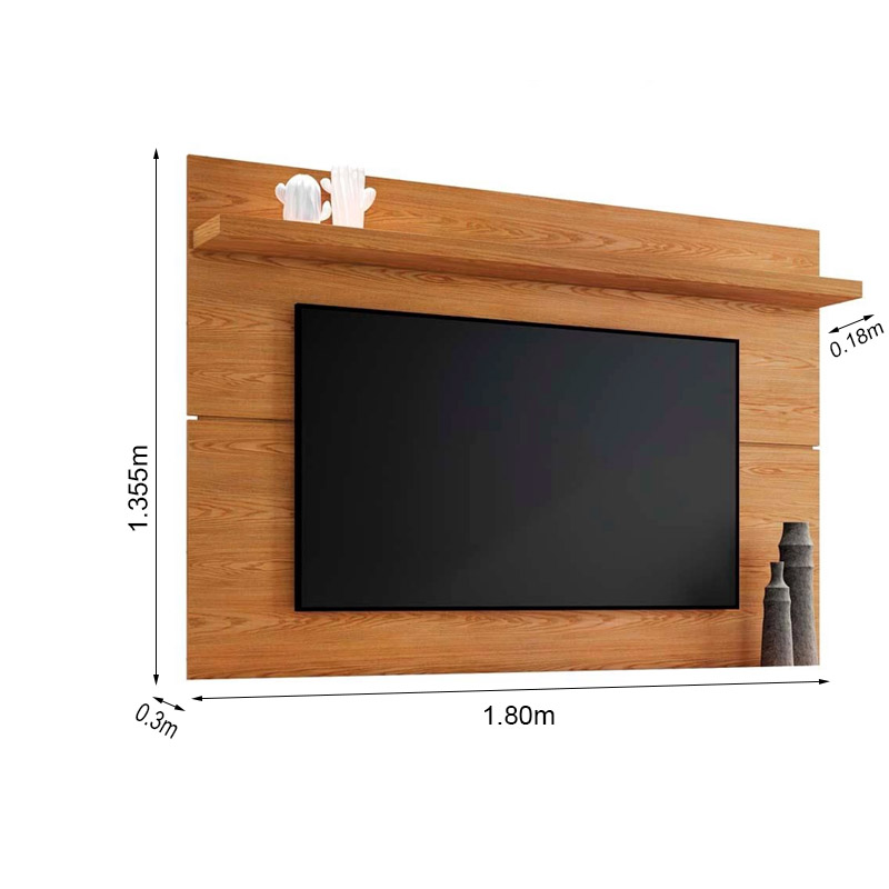 Painel Briz 1.80m para TV até 70 Polegadas Carvalho HB Móveis - Imagem 3