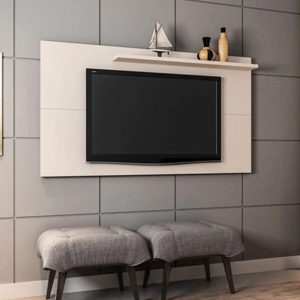 Painel Chanel para TV até 50 Polegadas Off-White Bechara