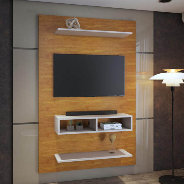 Painel Byte Delta para TV até 43 Polegadas Mel/Off White Viero