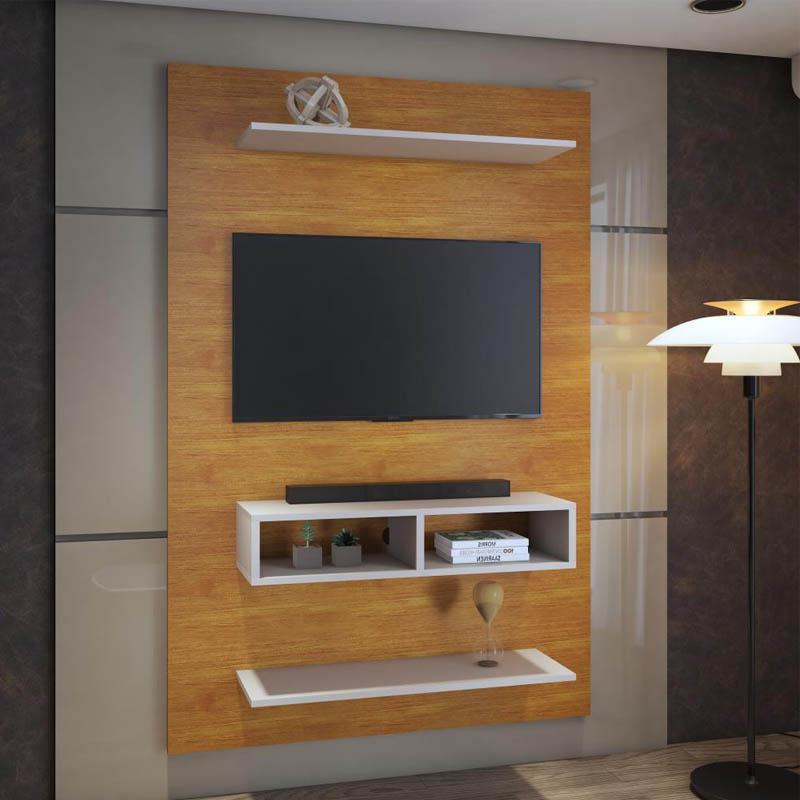 Painel Byte Delta para TV até 43 Polegadas Mel/Off White Viero