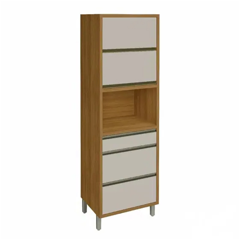 Paneleiro Baronesa 2 Portas 3 Gavetas Larg. 1.20m 100% MDF Freijó/Off Nesher