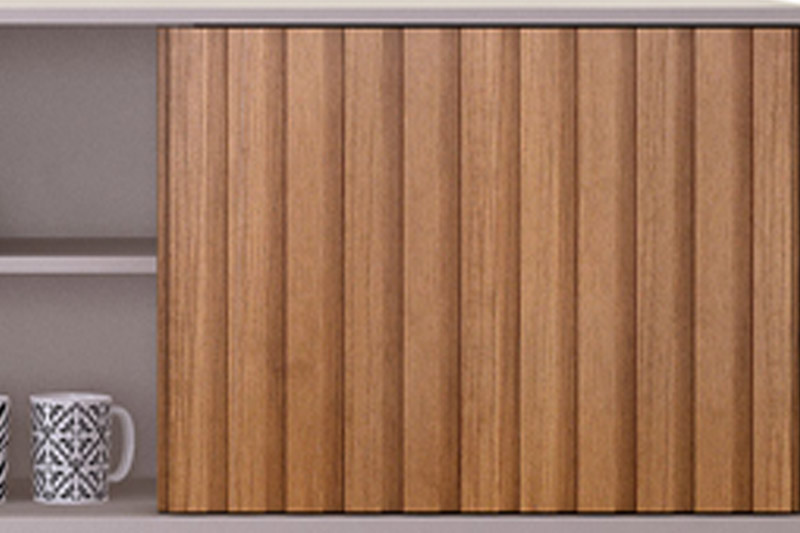 Rack Bancada Manaus Ripado Larg. 2.00m Off White/Cinamomo - Valdemoveis - Imagem 3