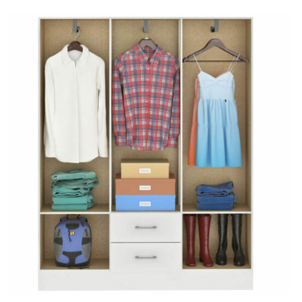 Alternative view of Roupeiro Jamaica 6 Portas Larg. 1.34m Branco Fellicci