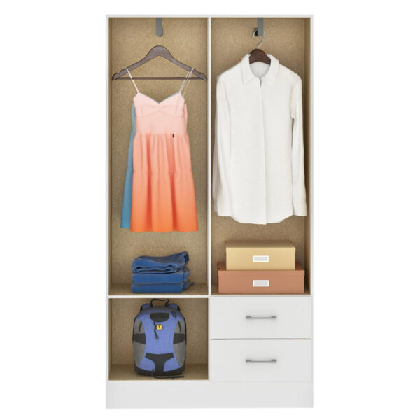 Alternative view of Roupeiro Manaus 4 Portas Larg. 0.90m Branco Fellicci