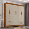 Roupeiro 6 Portas Larg. 1.77m Verona Cinamomo/Off White Sallêto