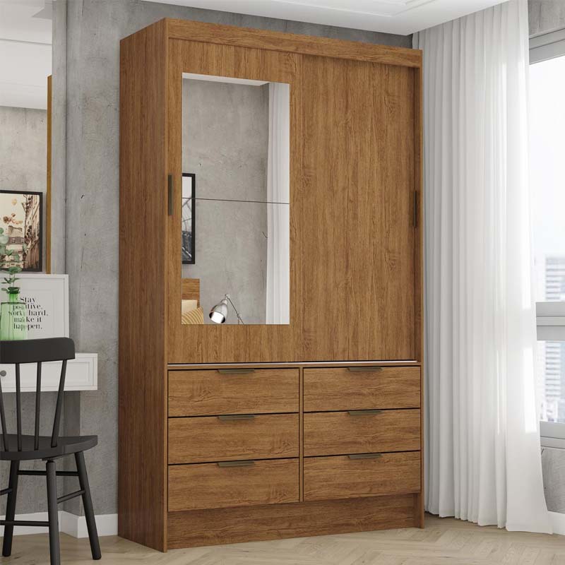 Roupeiro 2 portas Sevilha Larg. 1.08m Freijó Carioca