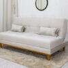 Sofá Cama Madrid larg. 1.80m Molas Bonnel Veludo Bege 2269