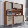Armário de Cozinha Catar 6 Portas 2 Gavetas Larg. 2.00m Cinamomo/Off White Sallêto