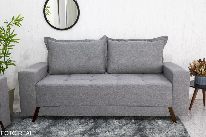 Sofá 3 e 2 lugares 8100 Linho Cinza 27 - Imagem 2