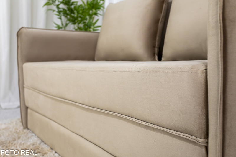 Sofá Cama Noronha larg. 1.57m Veludo Bege 563 - Imagem 5