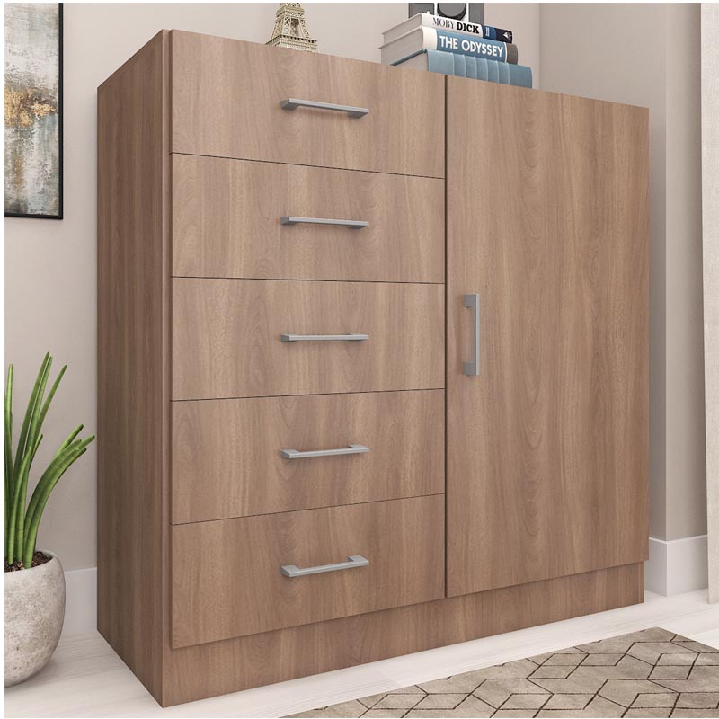 Cômoda 5 Gavetas 1 Porta Miami Manchester CO801 Fellicci