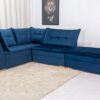 Sofá de Canto Vênus Veludo 3 em 1 Azul 529