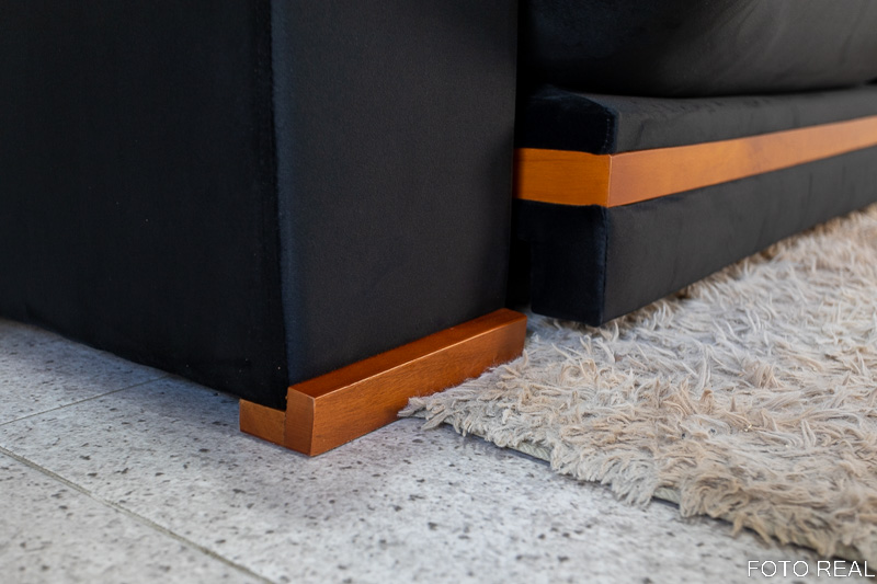 Sofá Retrátil Reclinável Ibis 2.50m Veludo Preto 820 - D33 e Molas Ensacadas - Imagem 9