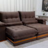 Sofá Retrátil Reclinável Ibis 2.50m Veludo Marrom 815 - D33 e Molas Ensacadas