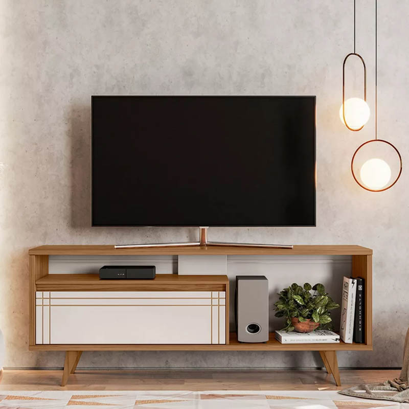 Rack Bancada NT 1315 Larg. 1.63m Freijó/Off White - Notável