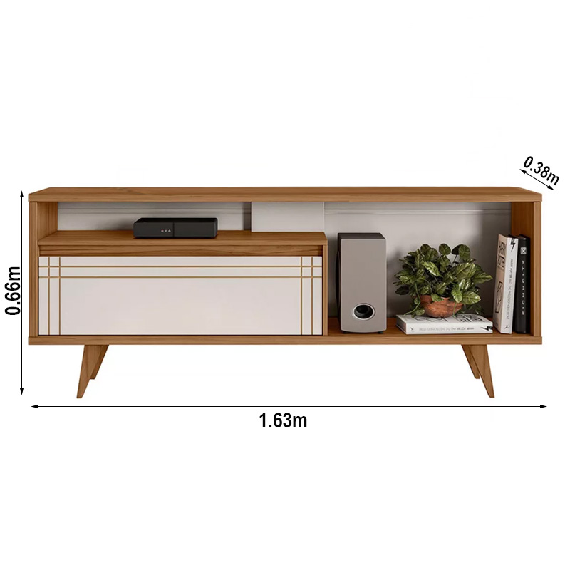 Rack Bancada NT 1315 Larg. 1.63m Freijó/Off White - Notável - Imagem 3